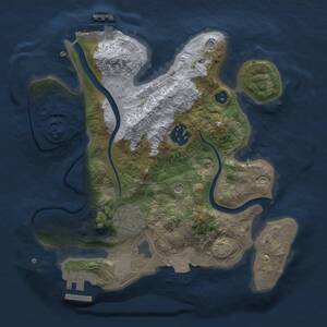 Thumbnail Rust Map: Procedural Map, Size: 2500, Seed: 1885970004, 7 Monuments