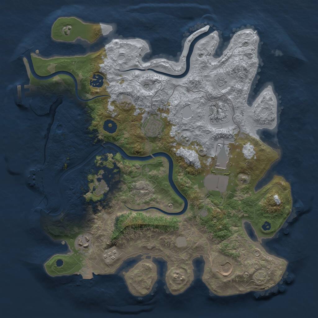 Rust Map: Procedural Map, Size: 3500, Seed: 139496792, 14 Monuments