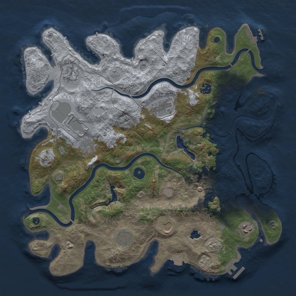 Rust Map: Procedural Map, Size: 4000, Seed: 901310170, 15 Monuments