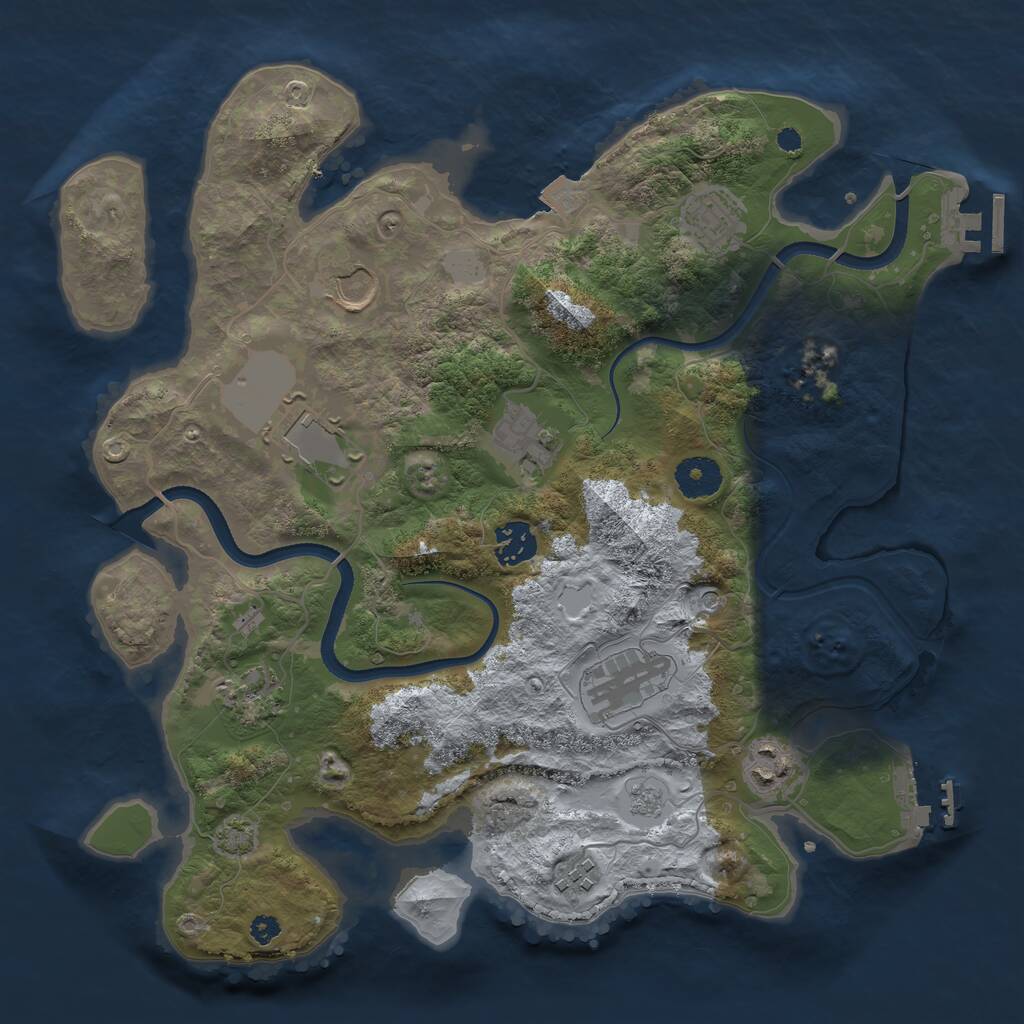 Rust Map: Procedural Map, Size: 3500, Seed: 1573, 15 Monuments