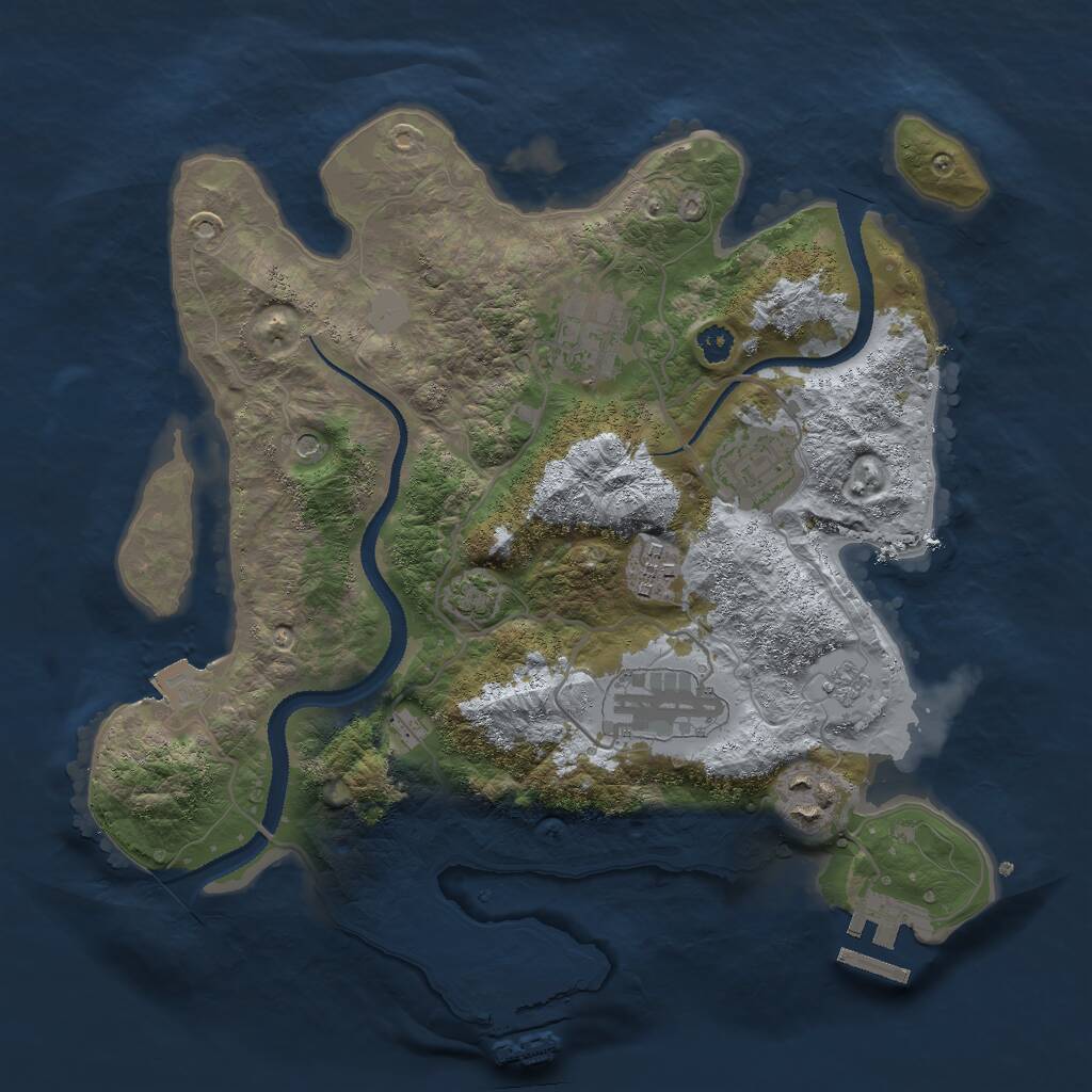 Rust Map: Procedural Map, Size: 3000, Seed: 1954723119, 11 Monuments