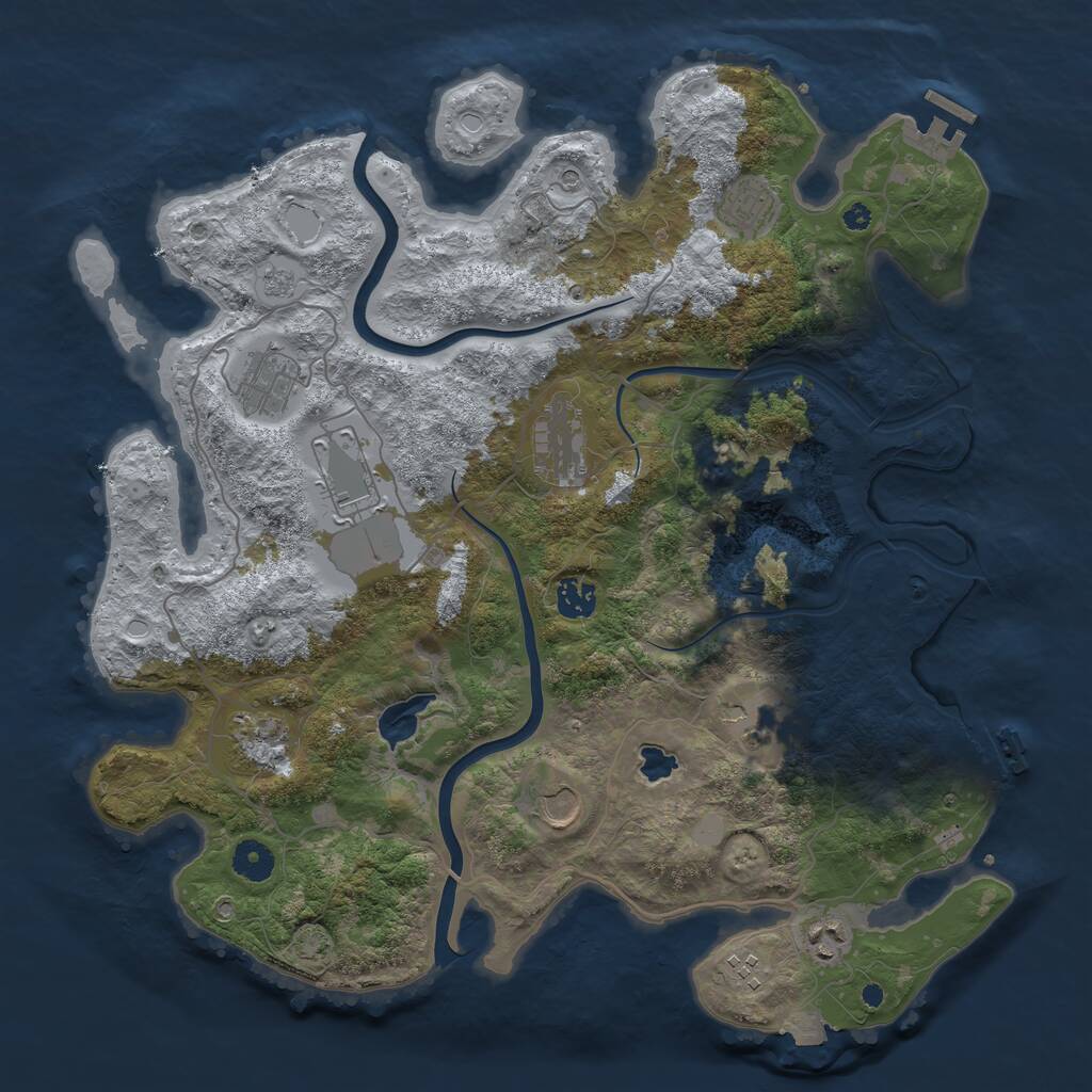 Rust Map: Procedural Map, Size: 4000, Seed: 912920834, 16 Monuments