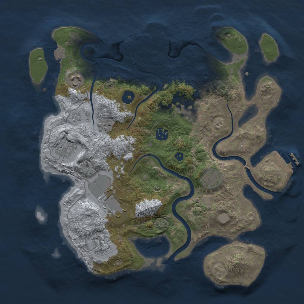 Rust Map: Procedural Map, Size: 3500, Seed: 1666335058, 14 Monuments