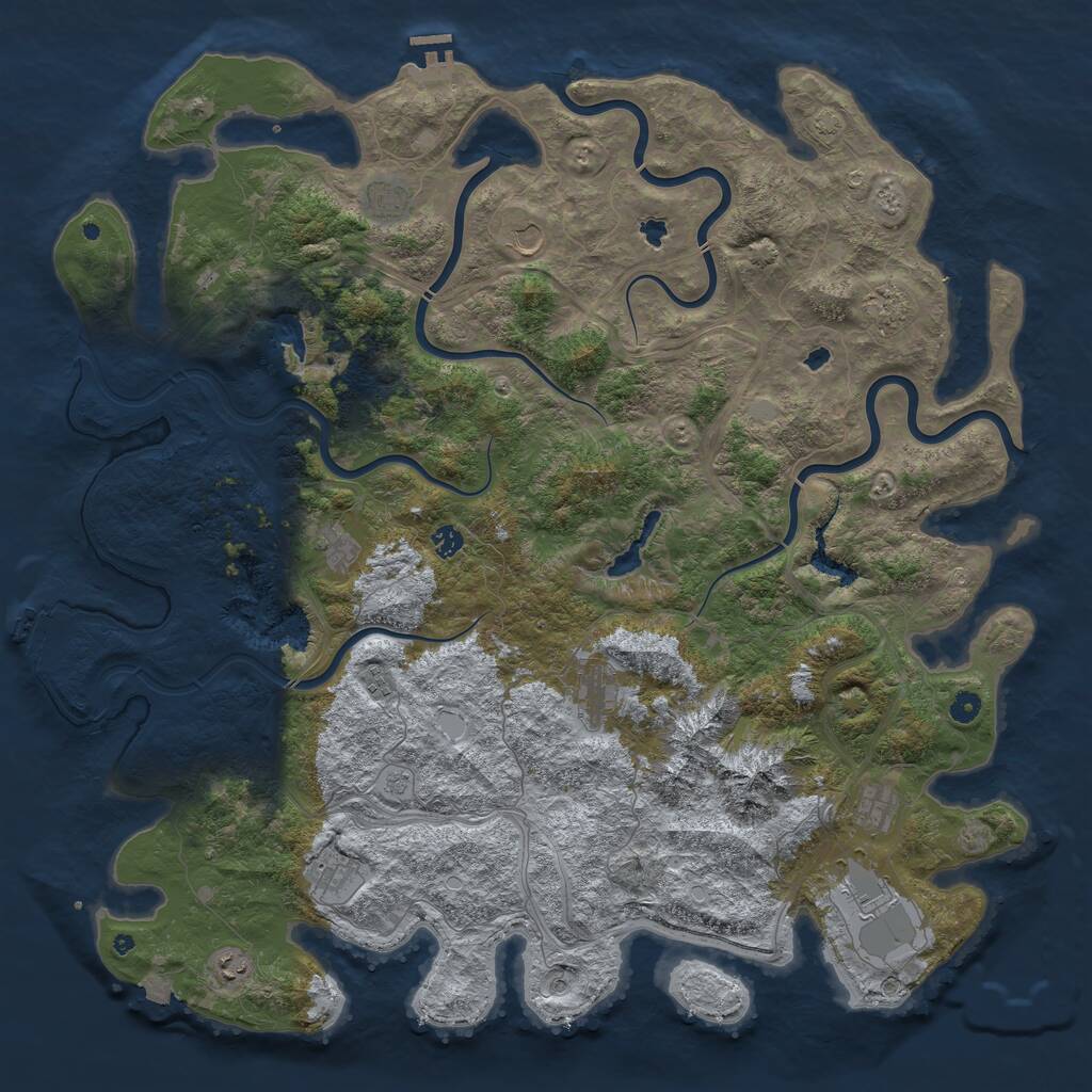 Rust Map: Procedural Map, Size: 5250, Seed: 1466959858, 17 Monuments