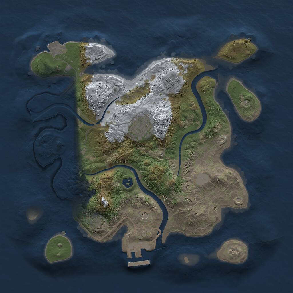 Rust Map: Procedural Map, Size: 2750, Seed: 996696743, 6 Monuments