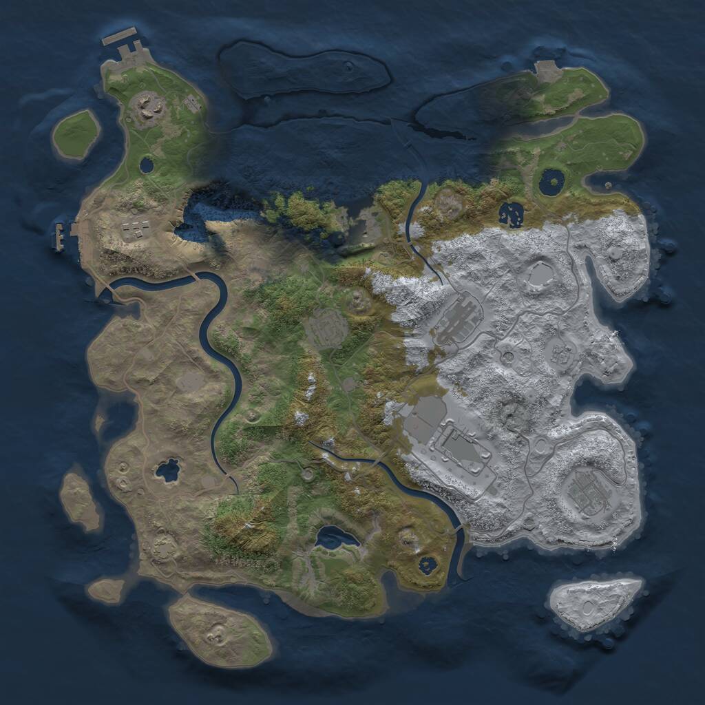 Rust Map: Procedural Map, Size: 4000, Seed: 1962232183, 14 Monuments