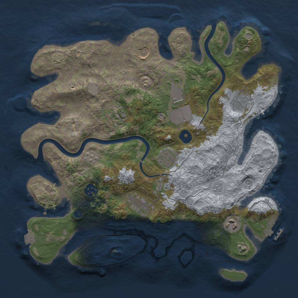 Rust Map: Procedural Map, Size: 3508, Seed: 12354869, 14 Monuments
