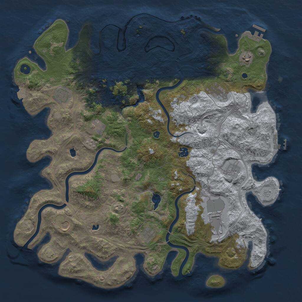 Rust Map: Procedural Map, Size: 4500, Seed: 6042026, 16 Monuments
