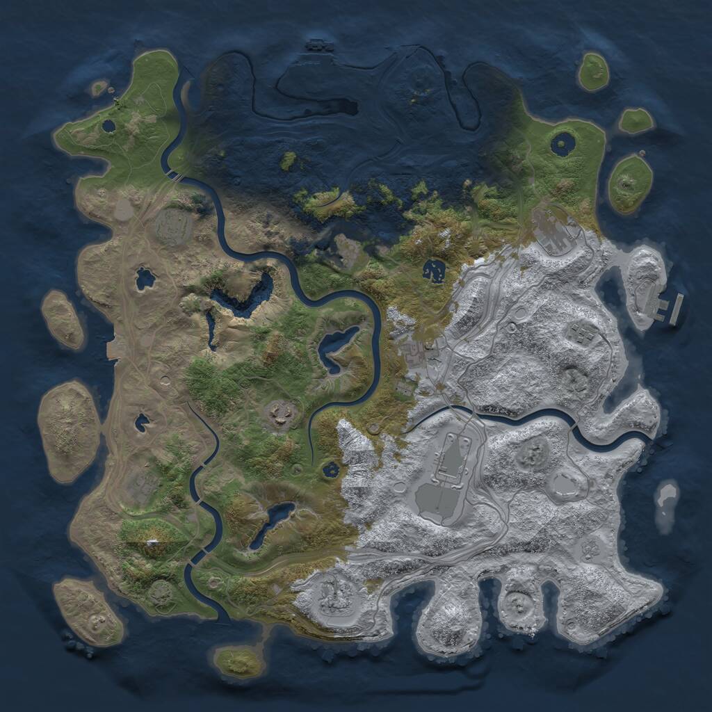 Rust Map: Procedural Map, Size: 4500, Seed: 209452664, 16 Monuments