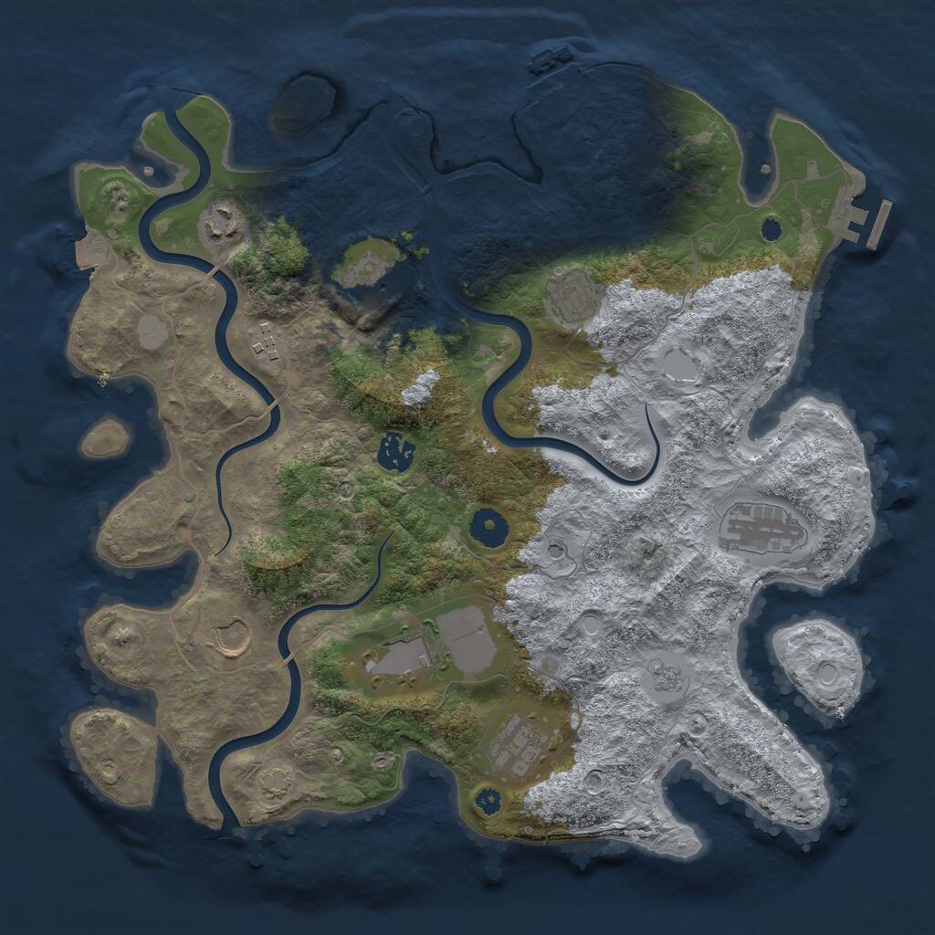 Rust Map: Procedural Map, Size: 3700, Seed: 602355024, 15 Monuments