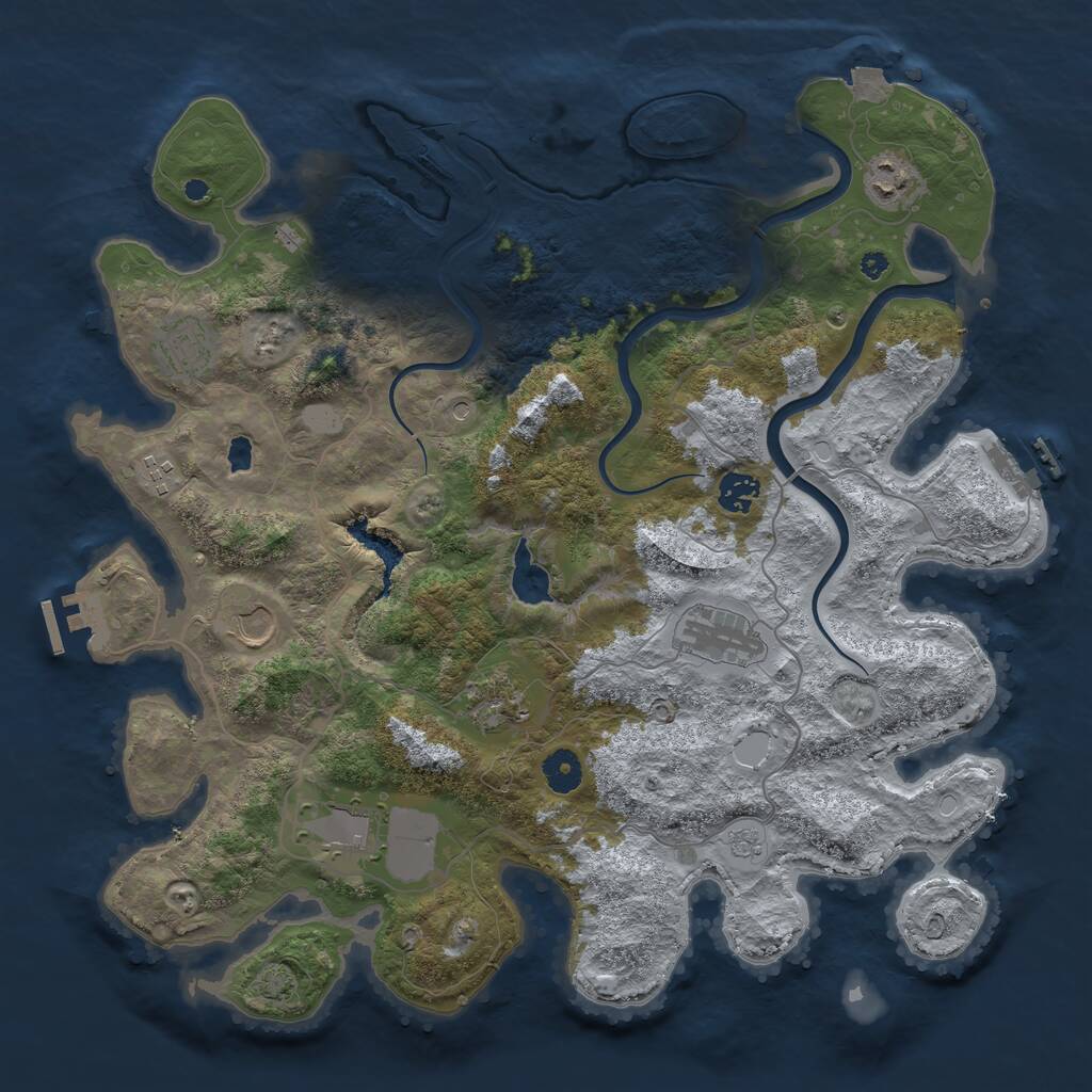 Rust Map: Procedural Map, Size: 4000, Seed: 1538549107, 14 Monuments