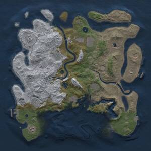 Thumbnail Rust Map: Procedural Map, Size: 4000, Seed: 989472446, 16 Monuments