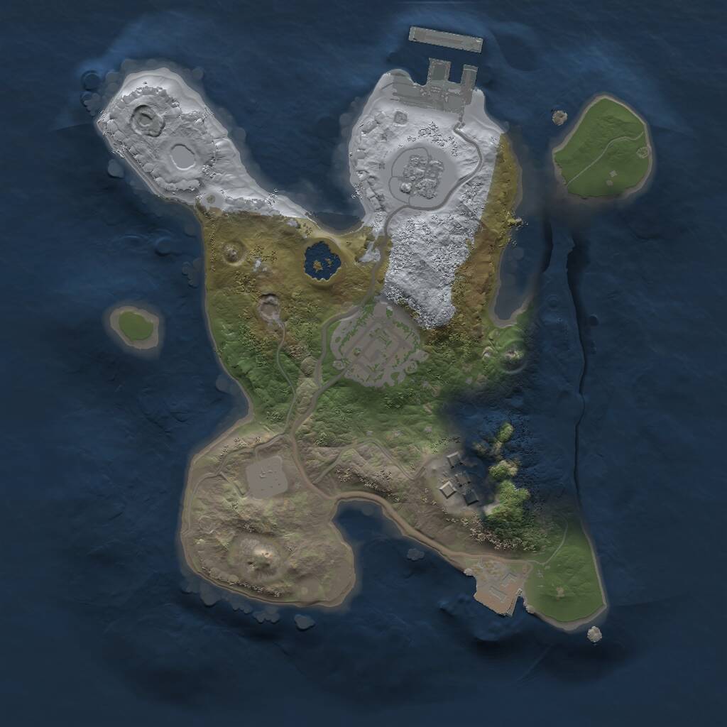 Rust Map: Procedural Map, Size: 2000, Seed: 1115386148, 5 Monuments