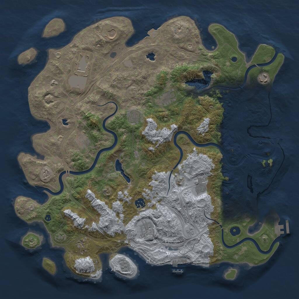Rust Map: Procedural Map, Size: 4500, Seed: 287175241, 17 Monuments