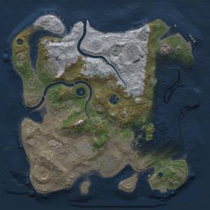 Thumbnail Rust Map: Procedural Map, Size: 3500, Seed: 1351821, 15 Monuments