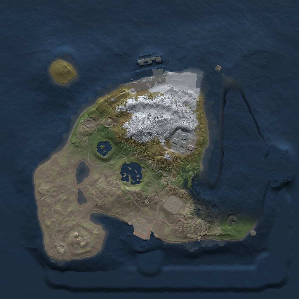 Rust Map: Procedural Map, Size: 2000, Seed: 776390783, 5 Monuments