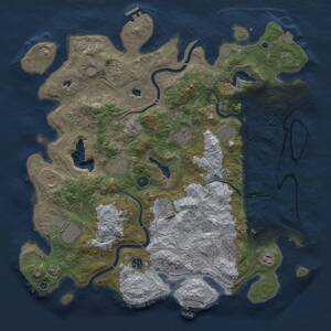 Thumbnail Rust Map: Procedural Map, Size: 4500, Seed: 710140827, 17 Monuments