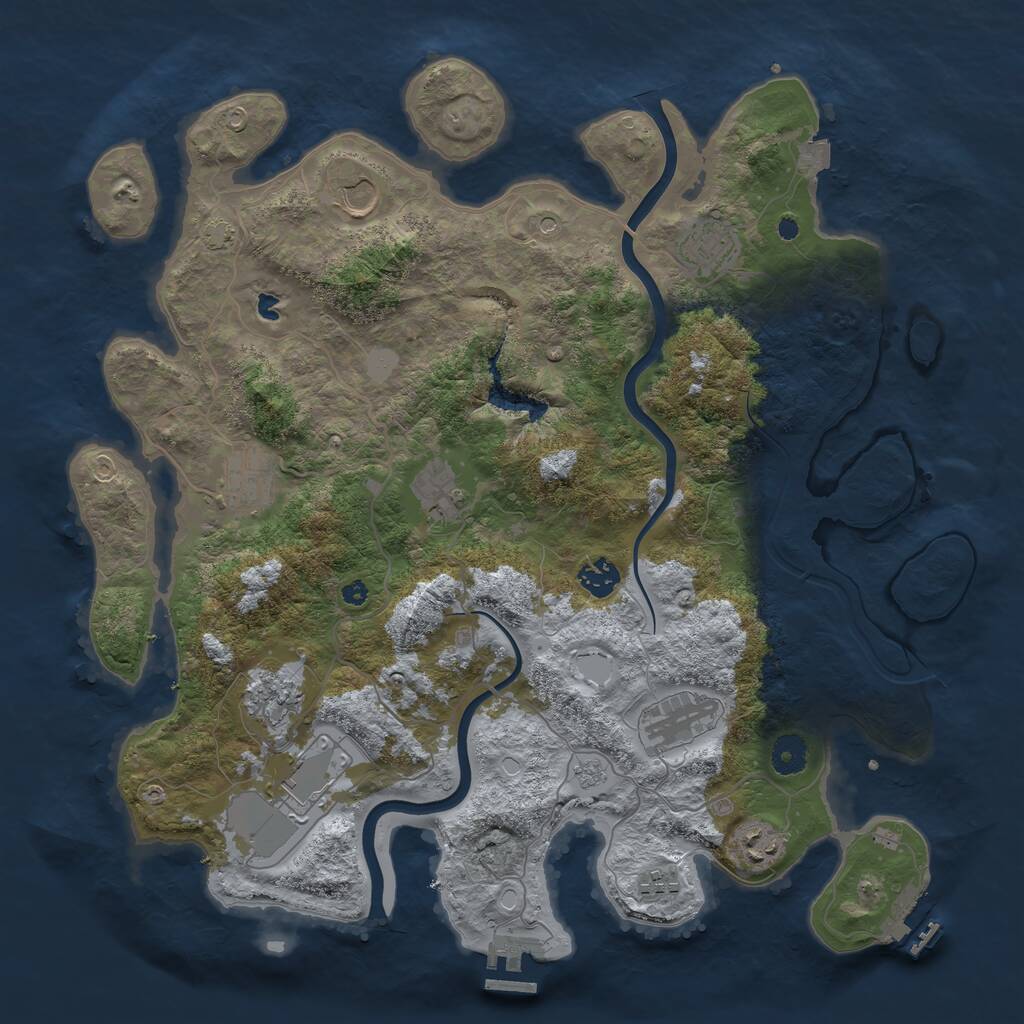 Rust Map: Procedural Map, Size: 4000, Seed: 78435435, 16 Monuments