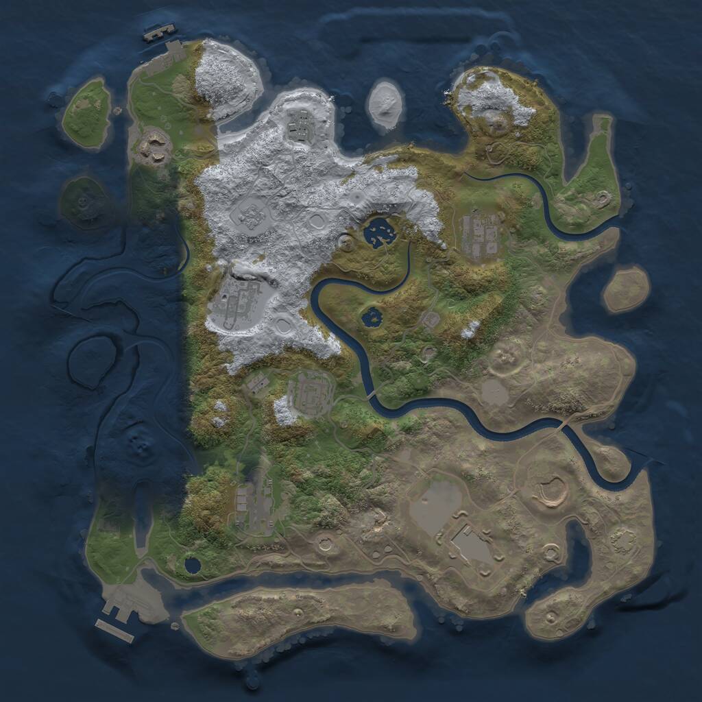 Rust Map: Procedural Map, Size: 3500, Seed: 1181202822, 15 Monuments