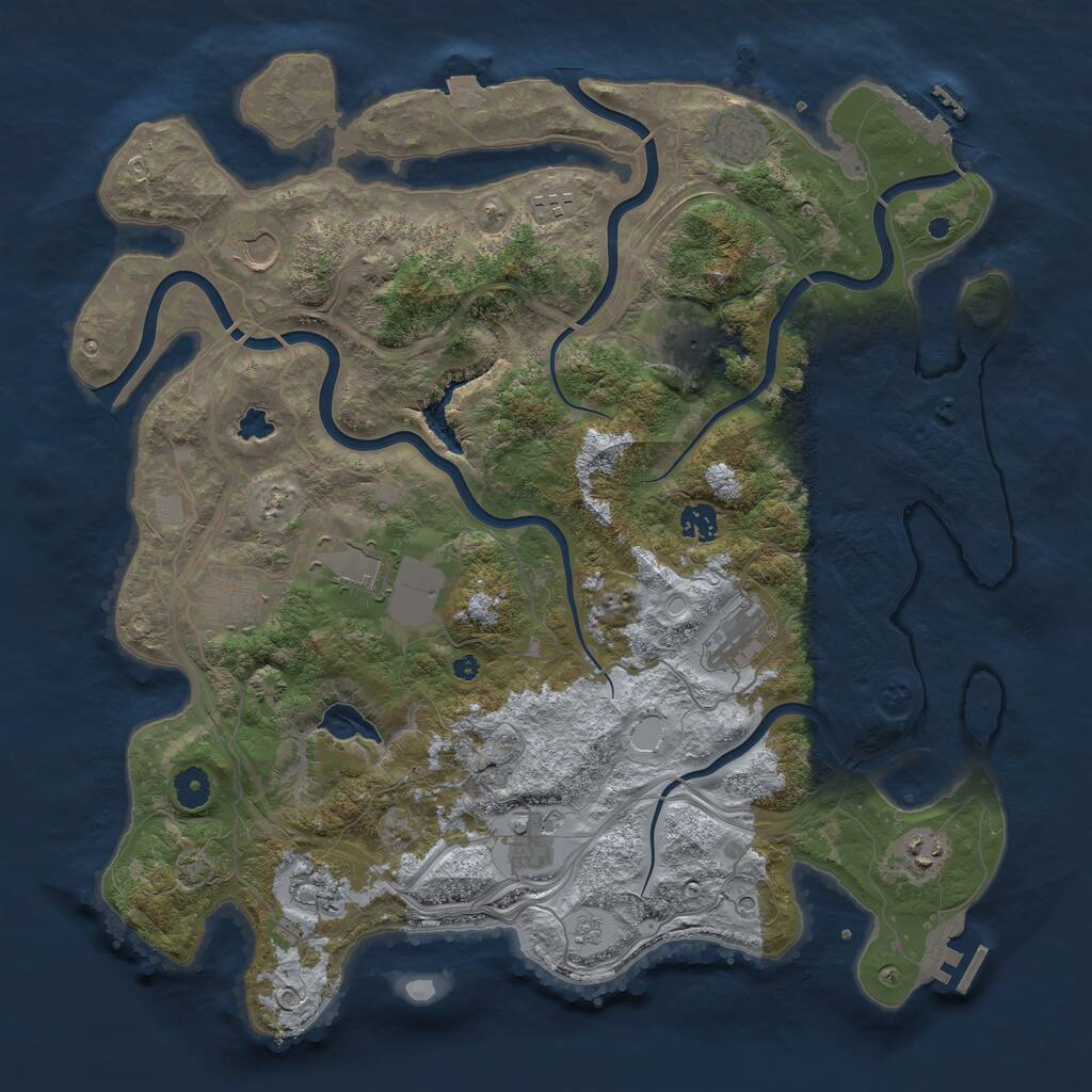 Rust Map: Procedural Map, Size: 4250, Seed: 28631312, 17 Monuments