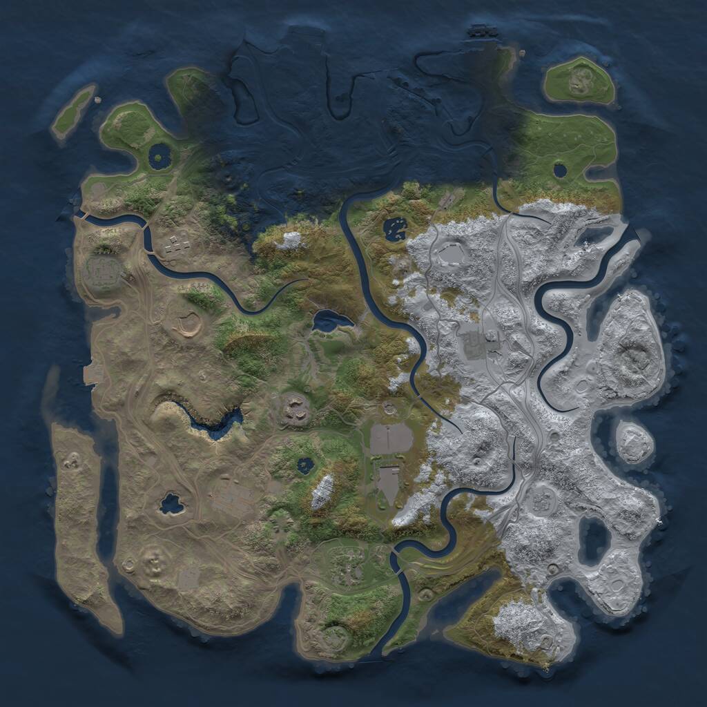 Rust Map: Procedural Map, Size: 4250, Seed: 1656222394, 15 Monuments