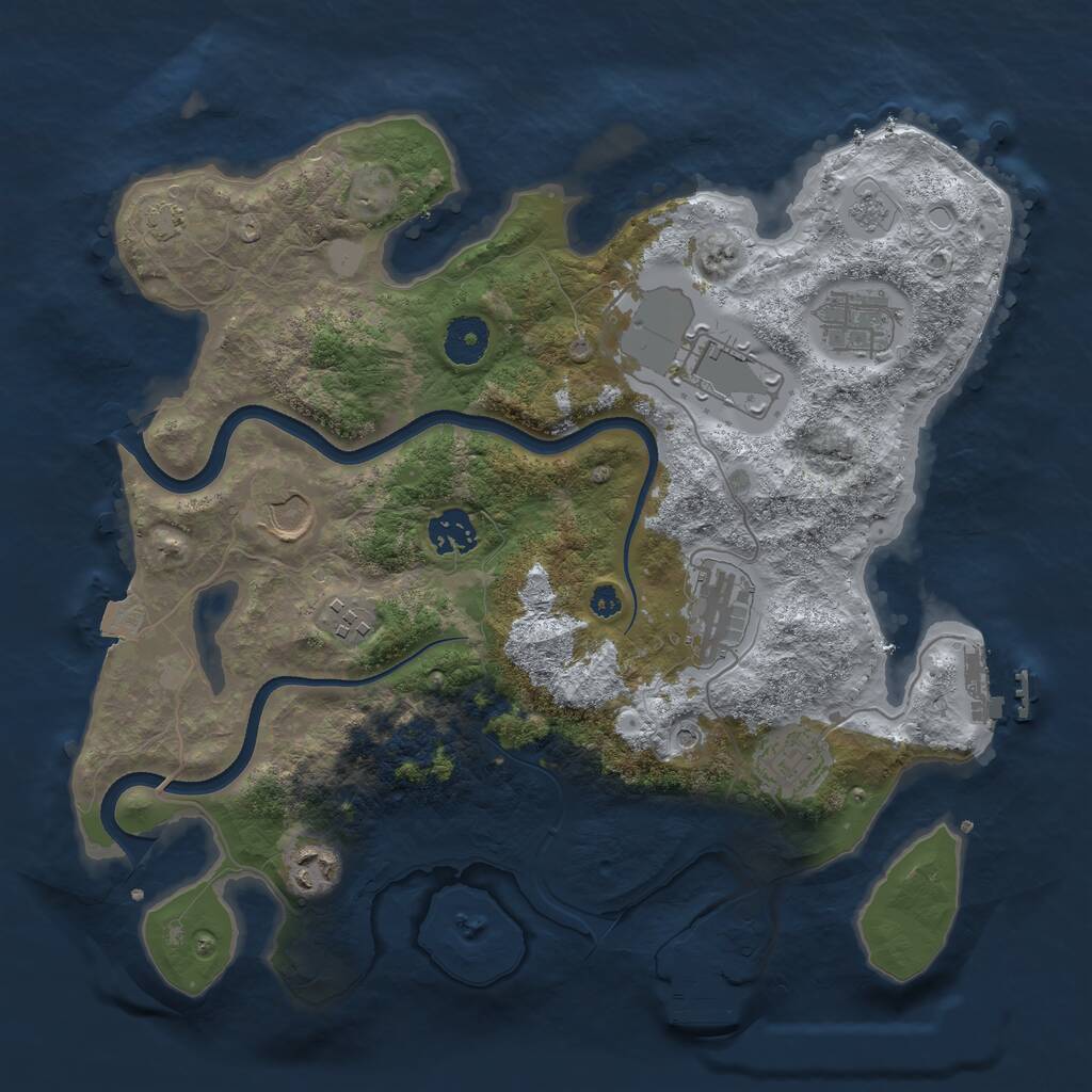 Rust Map: Procedural Map, Size: 3500, Seed: 10994556, 14 Monuments