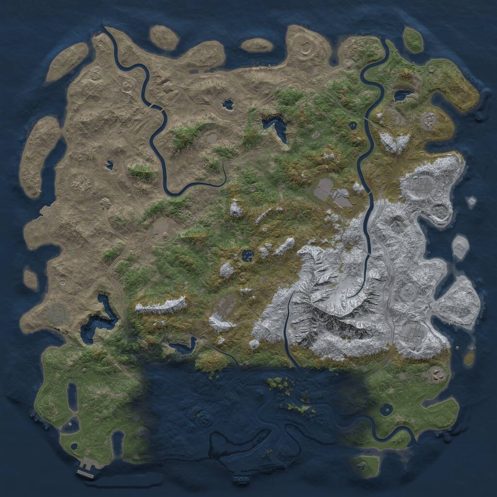 Rust Map: Procedural Map, Size: 6000, Seed: 19127, 17 Monuments