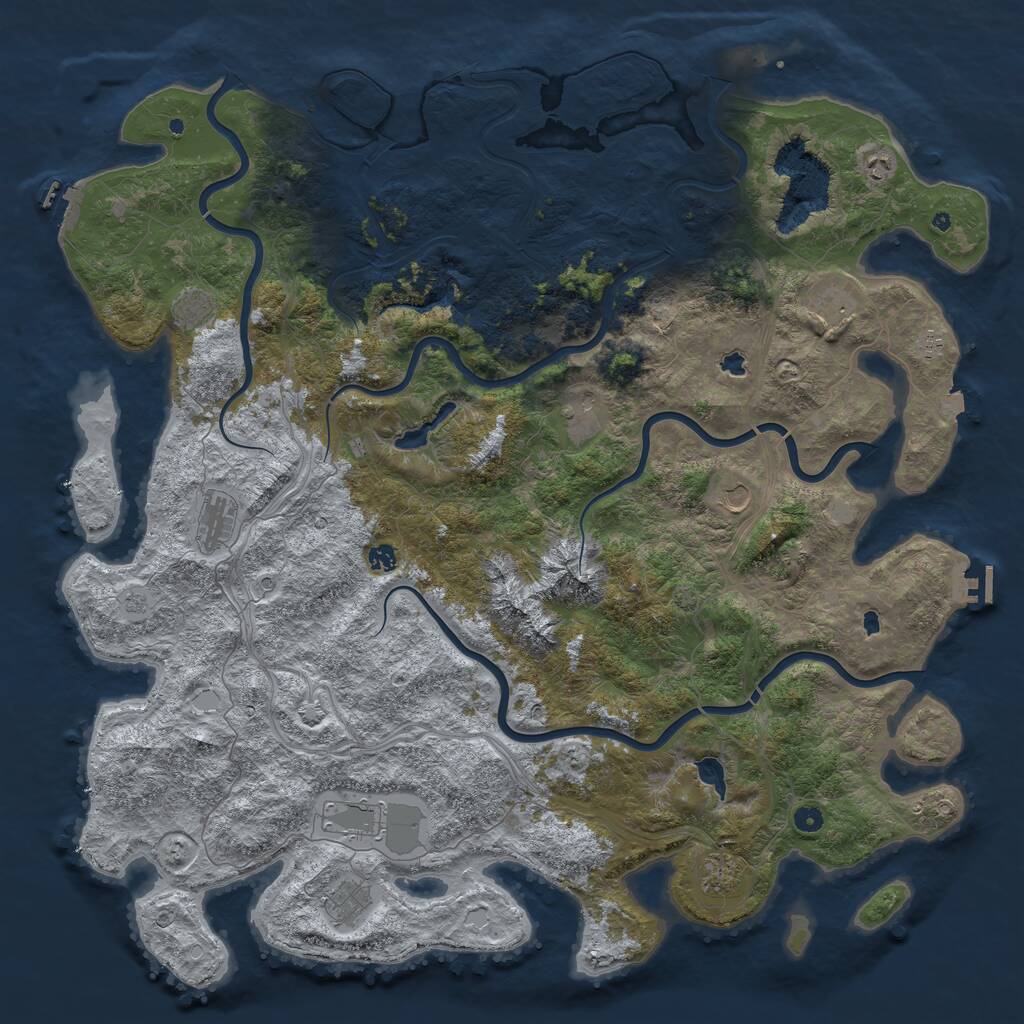 Rust Map: Procedural Map, Size: 5500, Seed: 29000022, 17 Monuments