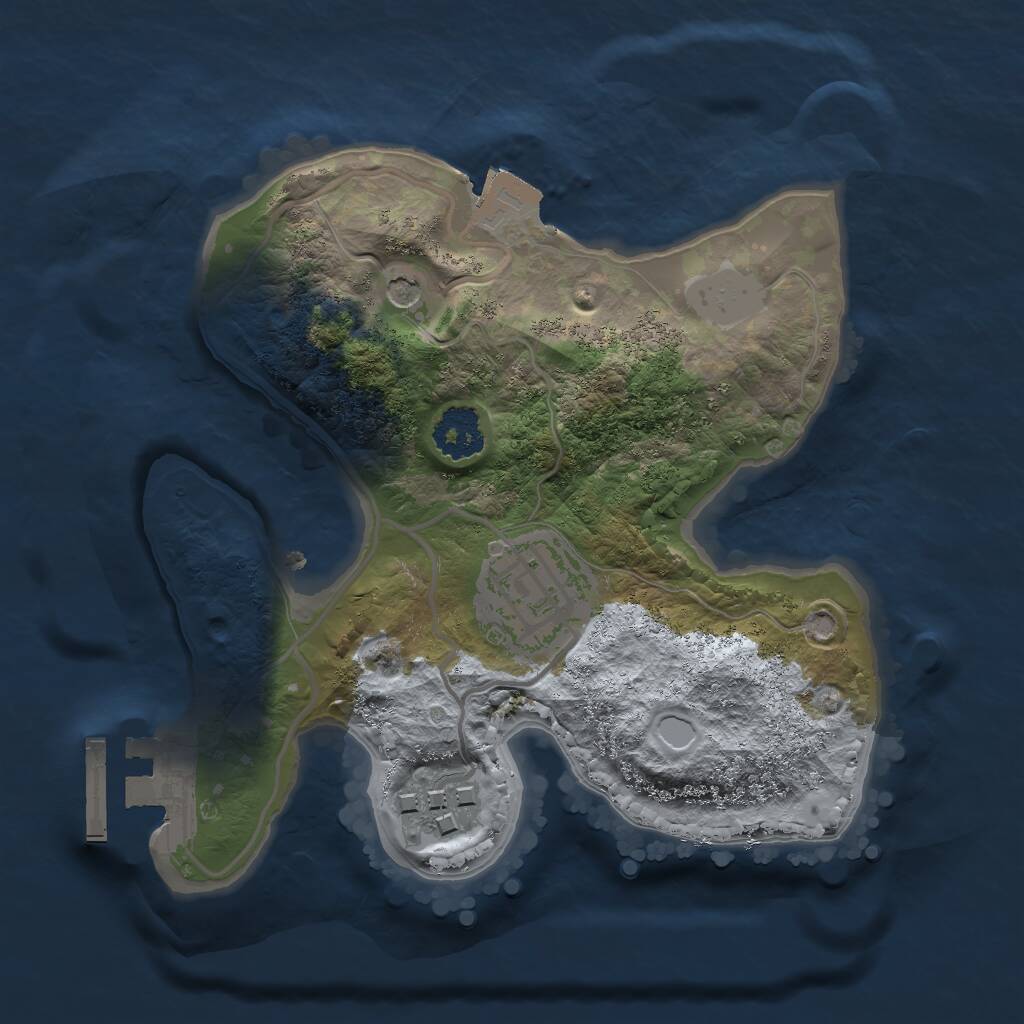 Rust Map: Procedural Map, Size: 2000, Seed: 831155524, 5 Monuments