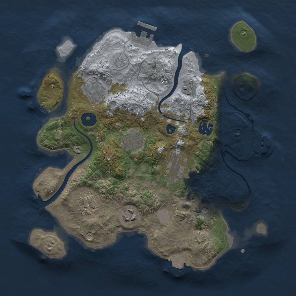 Rust Map: Procedural Map, Size: 3000, Seed: 5432189, 13 Monuments