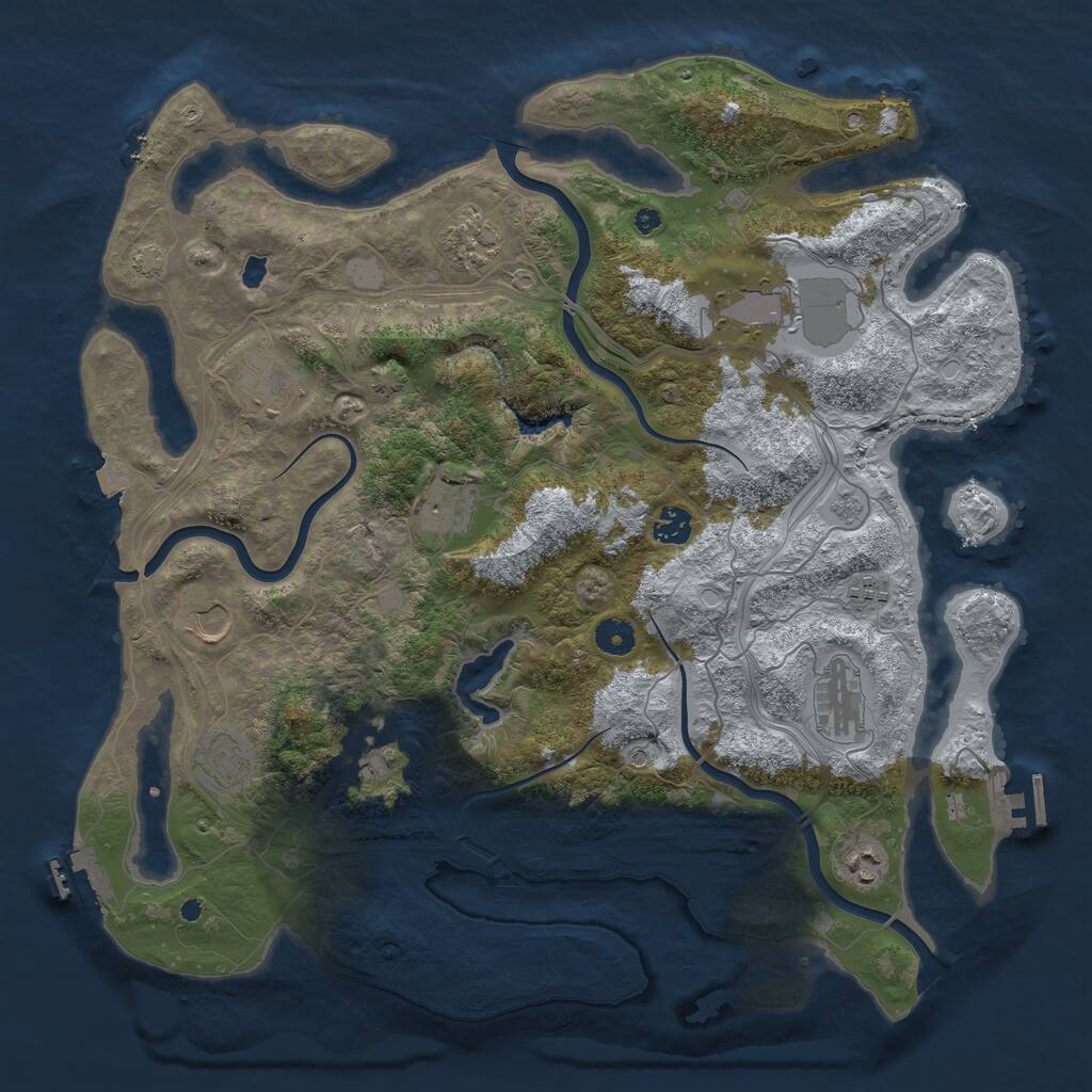 Rust Map: Procedural Map, Size: 4250, Seed: 560483609, 17 Monuments