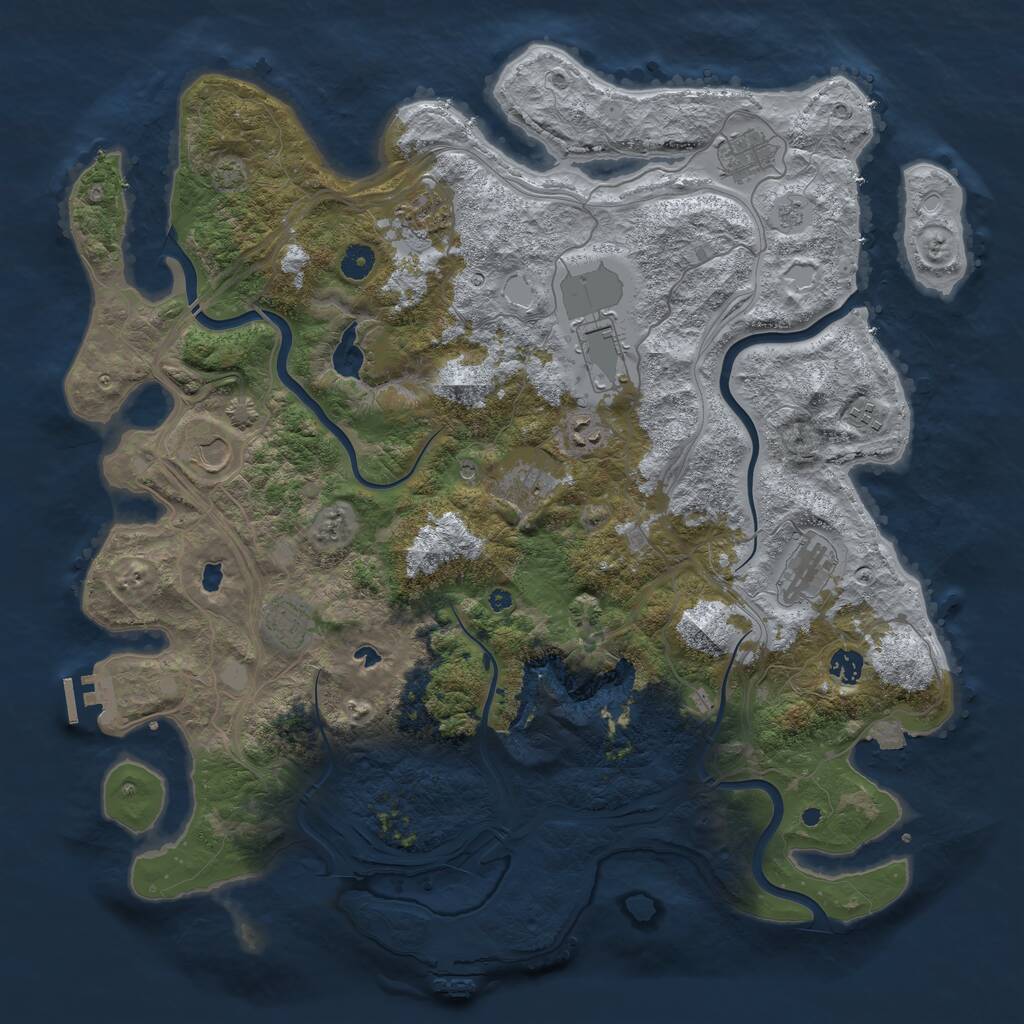 Rust Map: Procedural Map, Size: 4500, Seed: 158444787, 16 Monuments