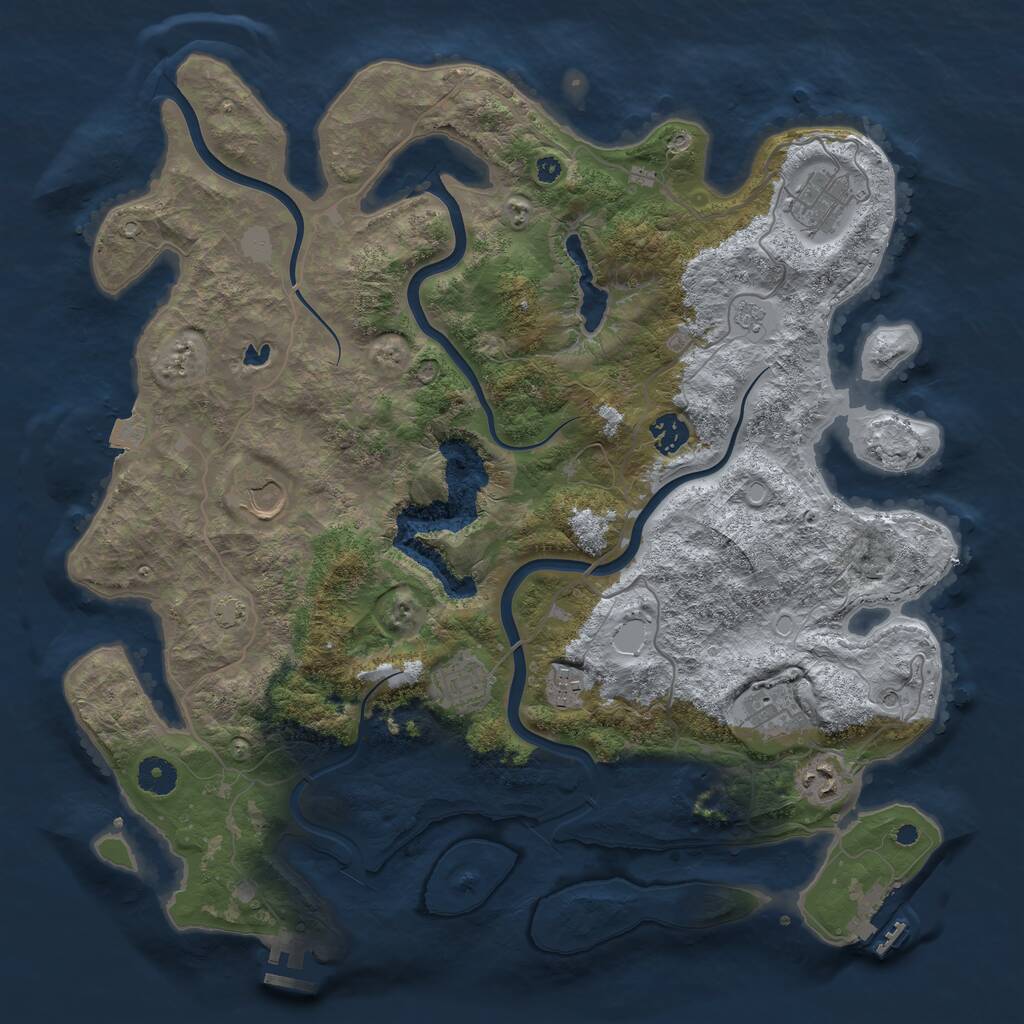 Rust Map: Procedural Map, Size: 4000, Seed: 1479477737, 13 Monuments