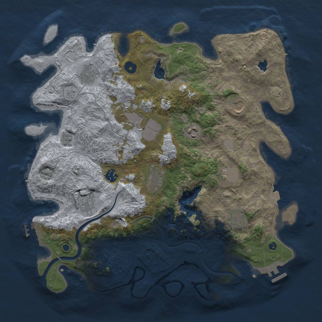 Rust Map: Procedural Map, Size: 4000, Seed: 977910860, 16 Monuments