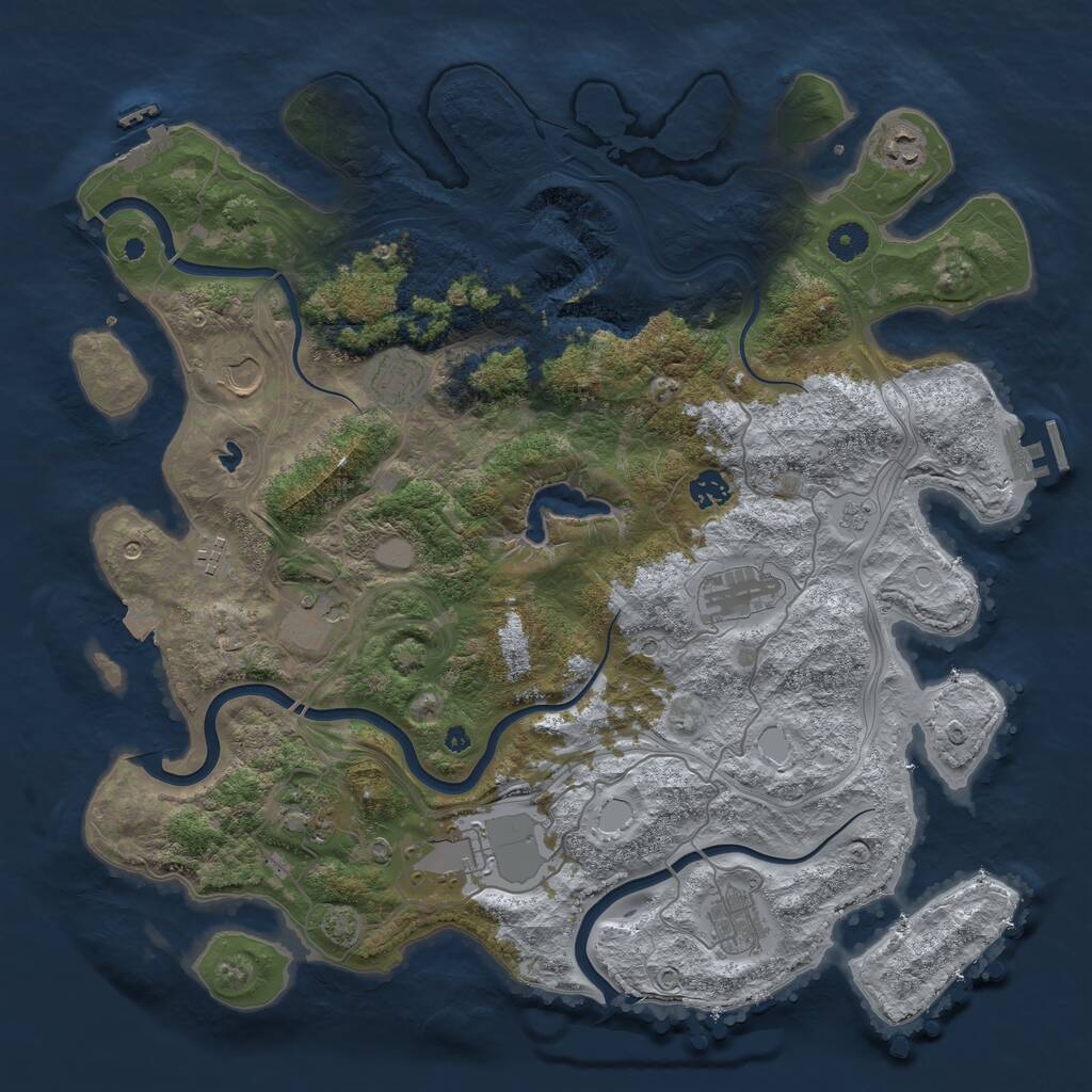 Rust Map: Procedural Map, Size: 4250, Seed: 1872206721, 16 Monuments