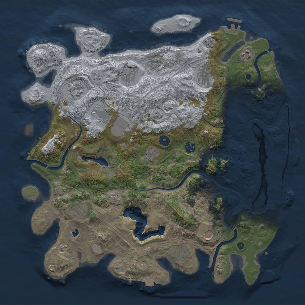 Rust Map: Procedural Map, Size: 4250, Seed: 1647187545, 17 Monuments