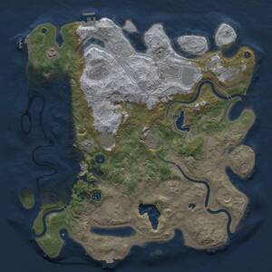 Thumbnail Rust Map: Procedural Map, Size: 4300, Seed: 374412331, 17 Monuments