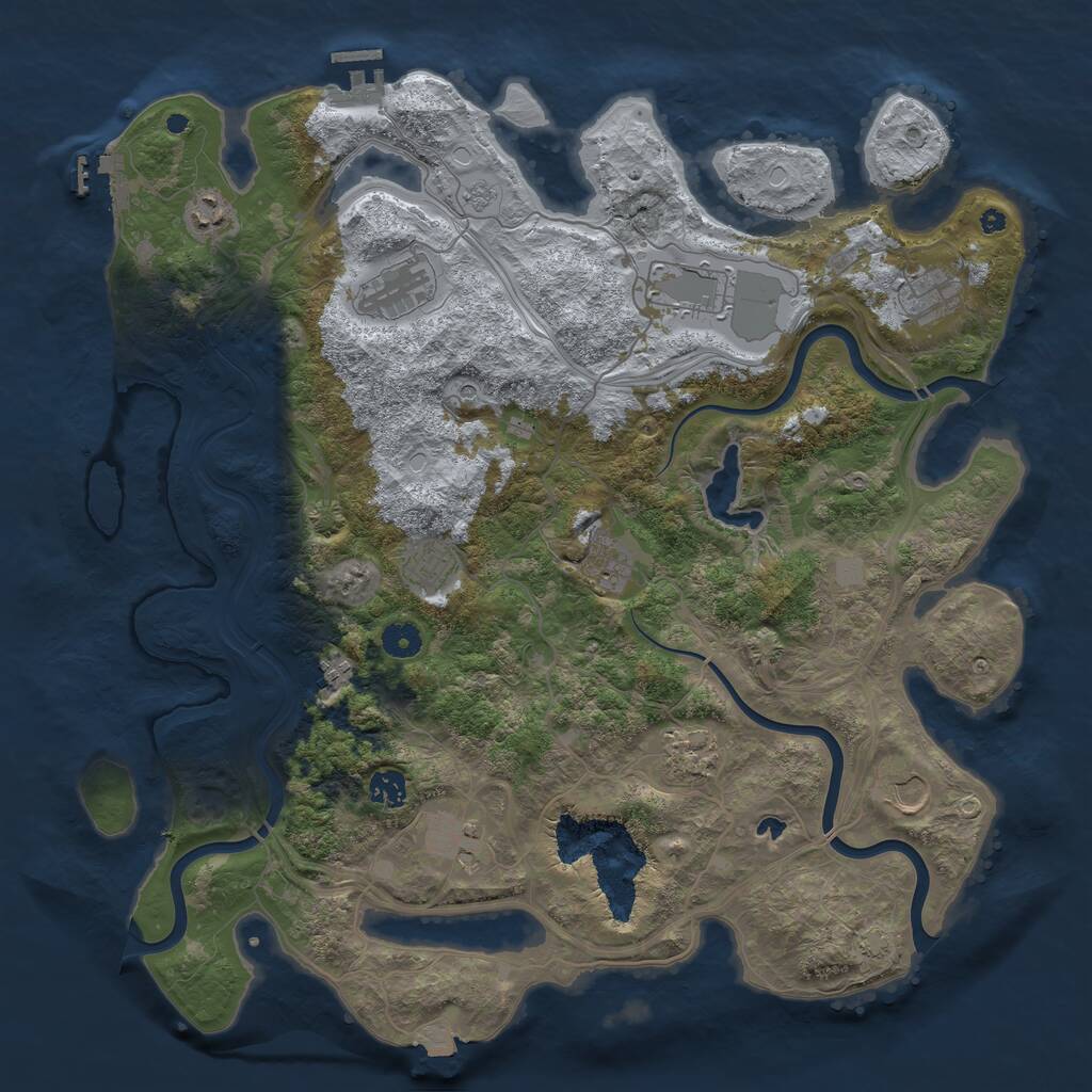 Rust Map: Procedural Map, Size: 4300, Seed: 374412331, 17 Monuments