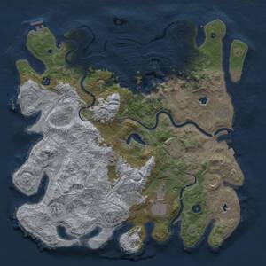 Thumbnail Rust Map: Procedural Map, Size: 4500, Seed: 1277880199, 17 Monuments