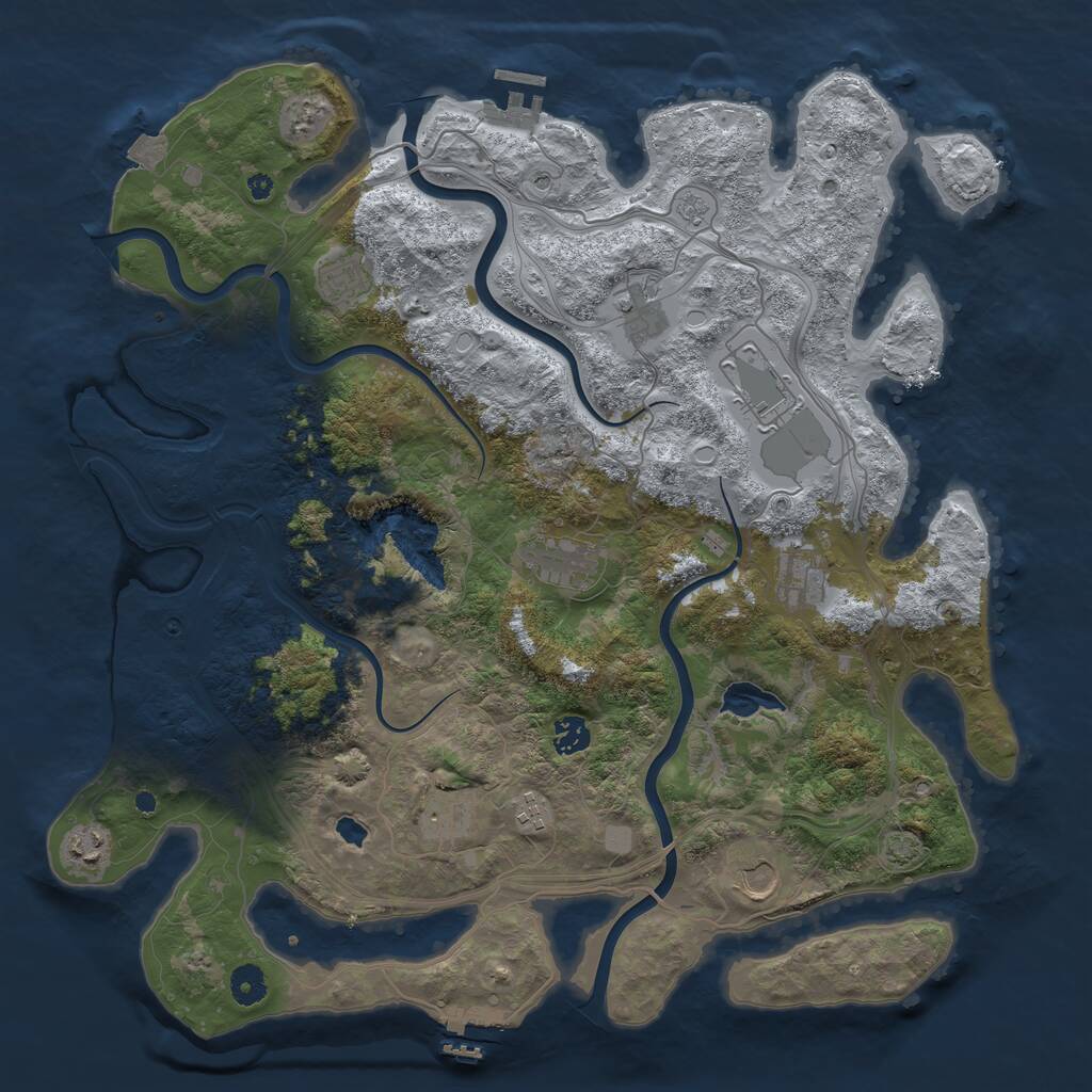 Rust Map: Procedural Map, Size: 4250, Seed: 1219171332, 16 Monuments
