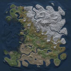 Thumbnail Rust Map: Procedural Map, Size: 5000, Seed: 426672893, 16 Monuments
