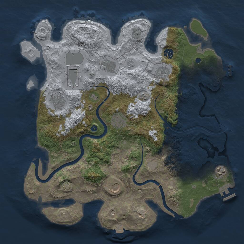 Rust Map: Procedural Map, Size: 3700, Seed: 509013290, 15 Monuments