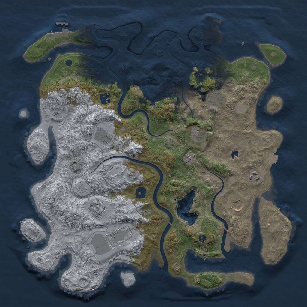 Rust Map: Procedural Map, Size: 4000, Seed: 169781743, 15 Monuments