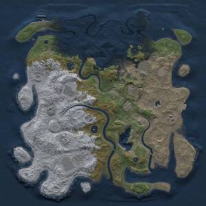 Thumbnail Rust Map: Procedural Map, Size: 4000, Seed: 169781743, 15 Monuments