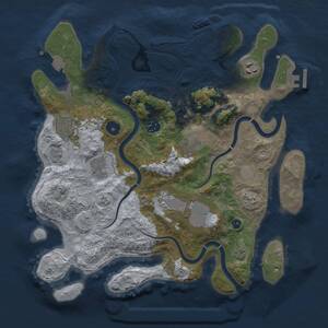 Thumbnail Rust Map: Procedural Map, Size: 3500, Seed: 1847179688, 13 Monuments