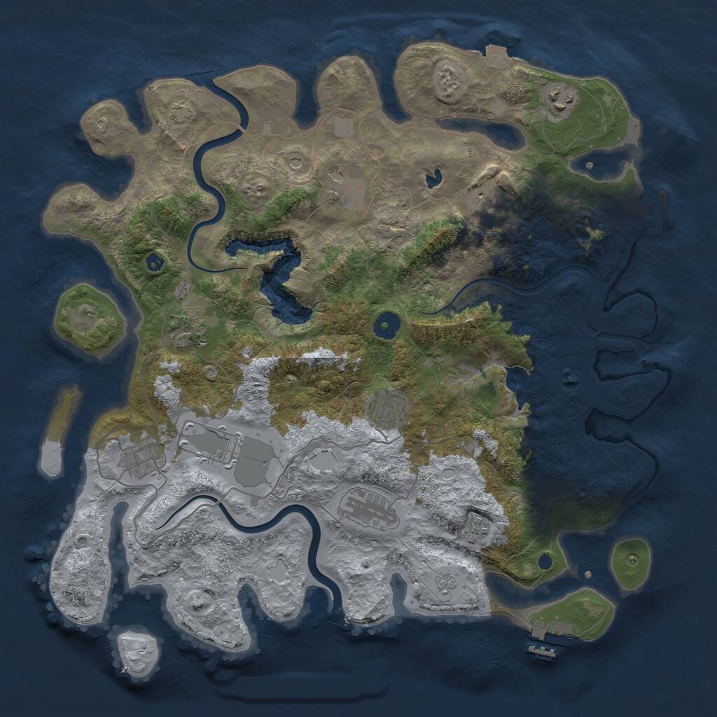 Rust Map: Procedural Map, Size: 4000, Seed: 886814491, 15 Monuments