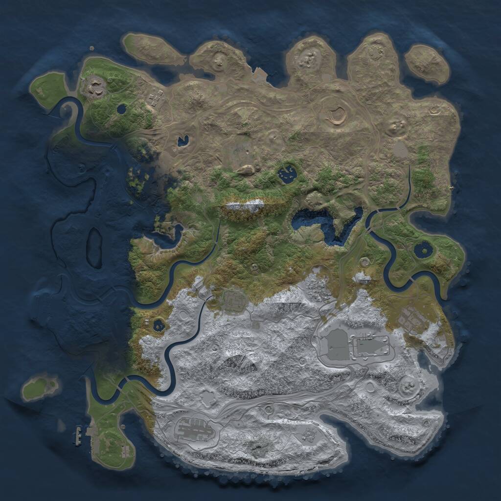 Rust Map: Procedural Map, Size: 4250, Seed: 1734195922, 17 Monuments