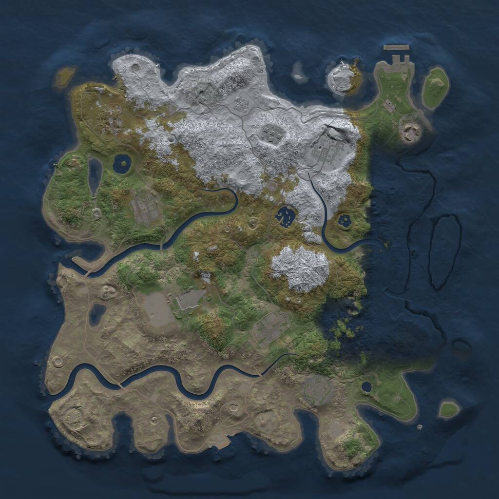 Rust Map: Procedural Map, Size: 3900, Seed: 592150, 14 Monuments