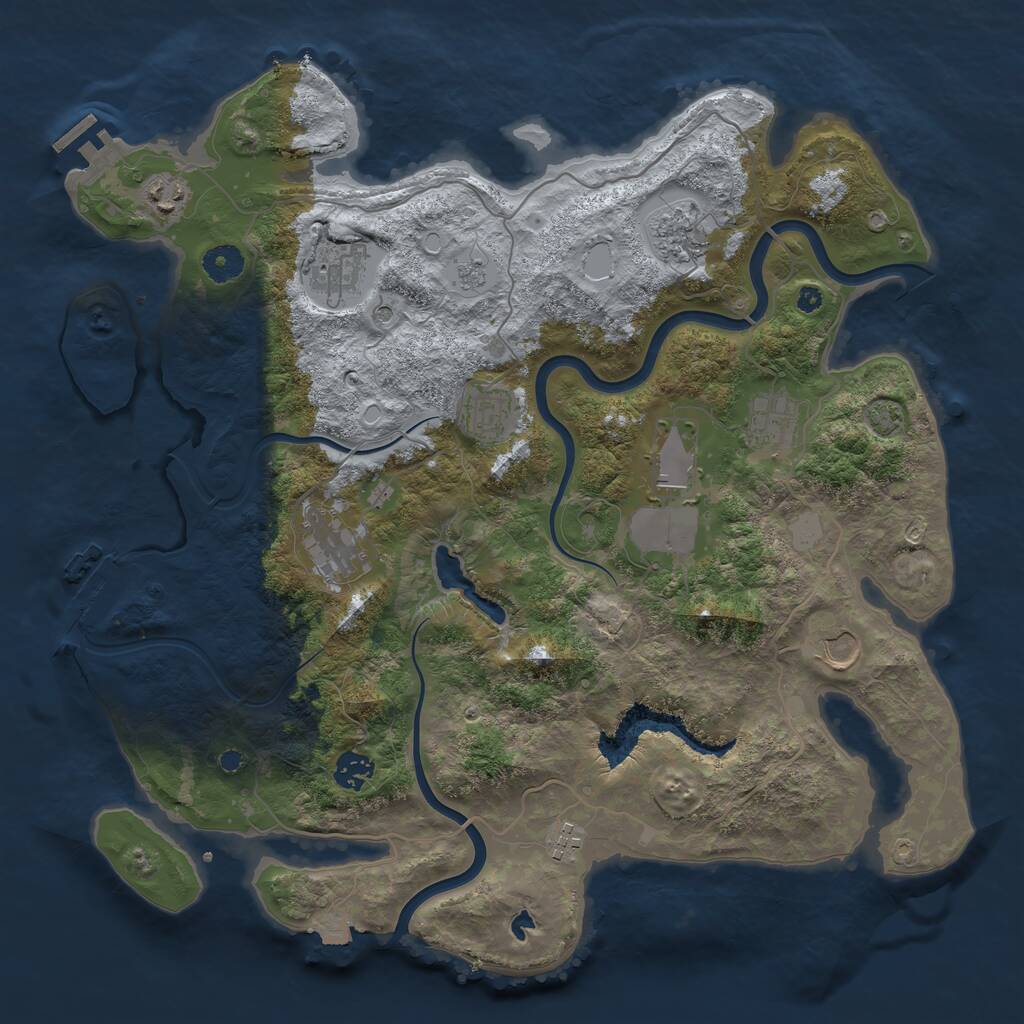 Rust Map: Procedural Map, Size: 4000, Seed: 679659788, 16 Monuments