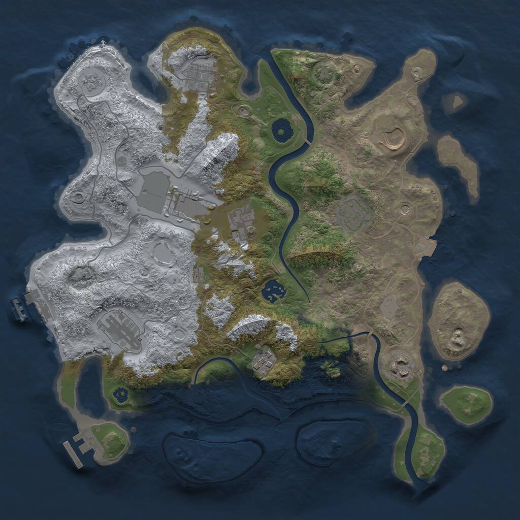 Rust Map: Procedural Map, Size: 3500, Seed: 963433, 15 Monuments